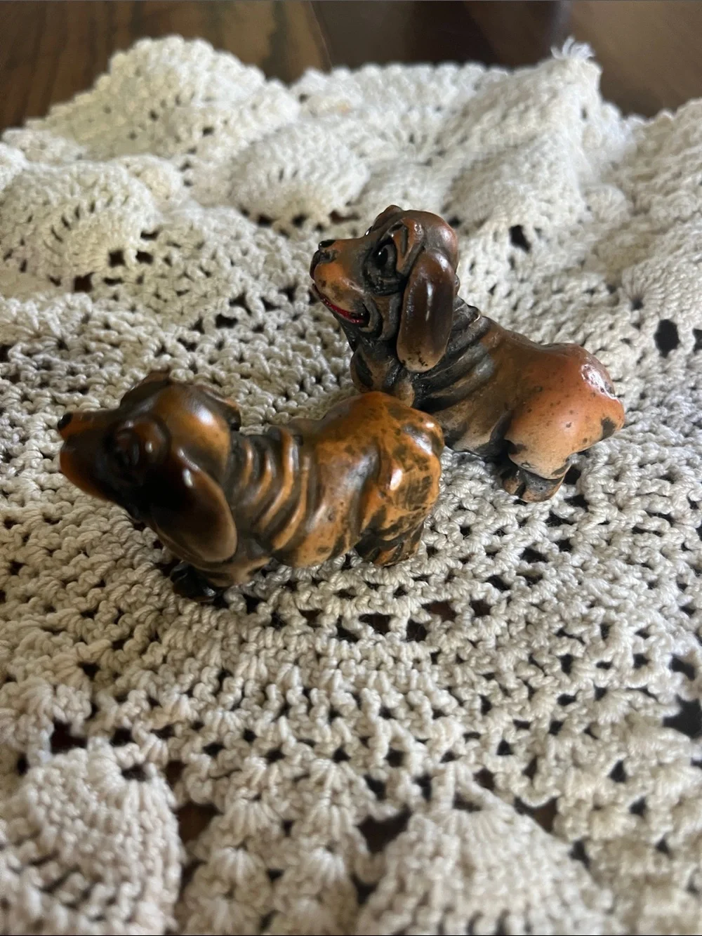 Hand-Painted Brown Dachshund Figurine for Small Pets Display